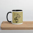 Matsuo Basho Haiku With Bonsai on Ceramic Mug with Color Inside