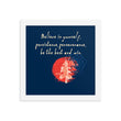 Believe To Win Haiku With Sun Tree on Premium Luster Photo Paper Poster - Framed