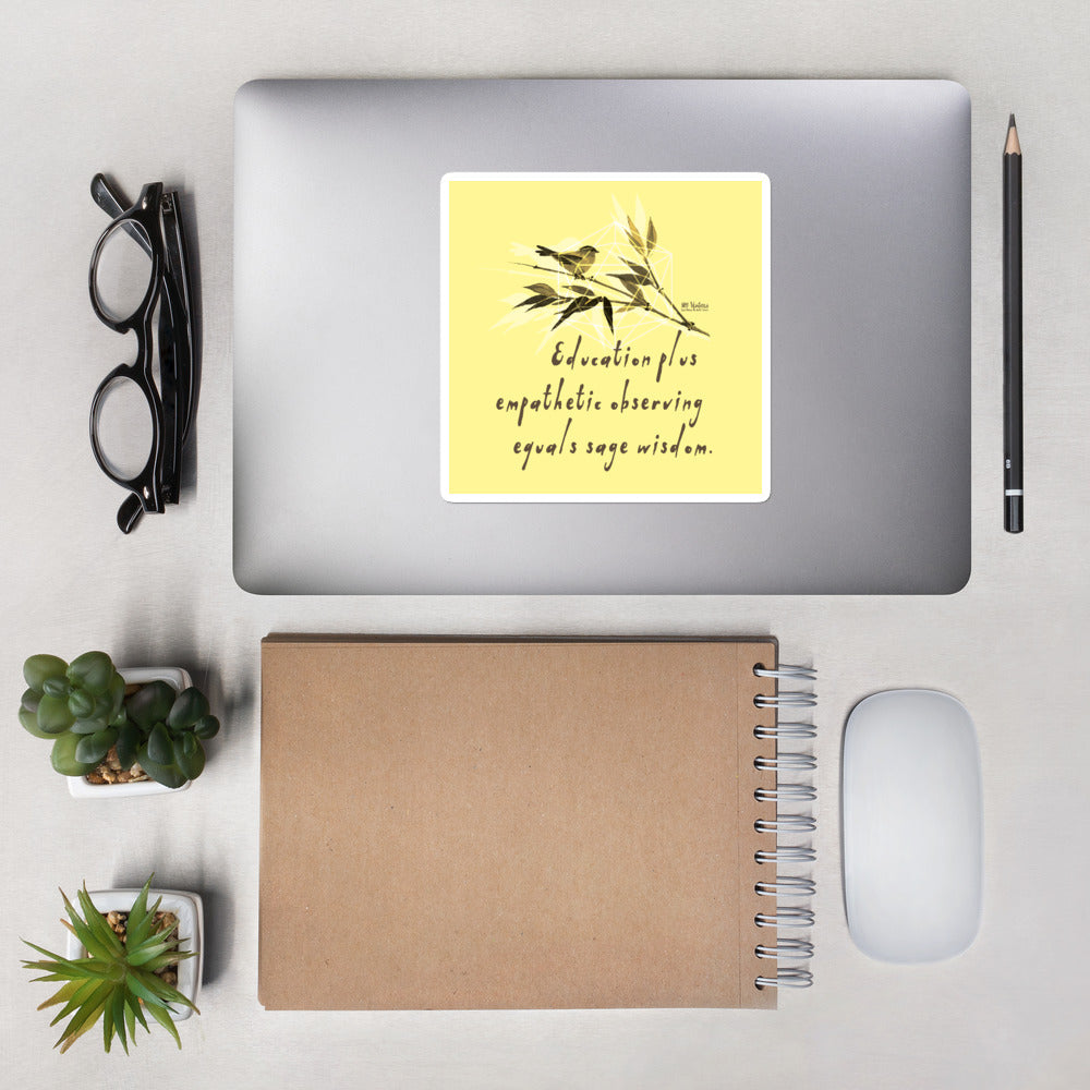 Sage Wisdom Haiku With Sparrow on Stickers