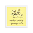 Sage Wisdom Haiku With Sparrow on Premium Luster Photo Paper Poster - Framed