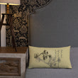 Matsuo Basho Haiku With Bonsai on Premium Pillow