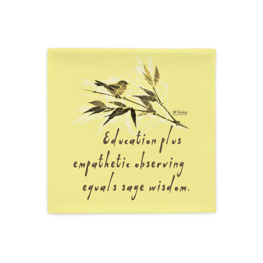 Sage Wisdom Haiku With Sparrow on Basic Pillow Case