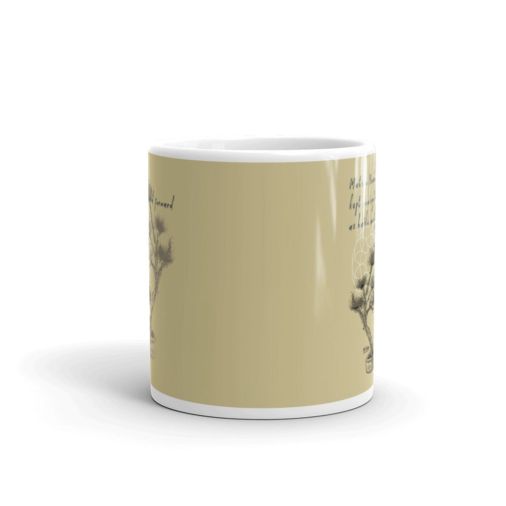 Matsuo Basho Haiku With Bonsai on Ceramic Mug