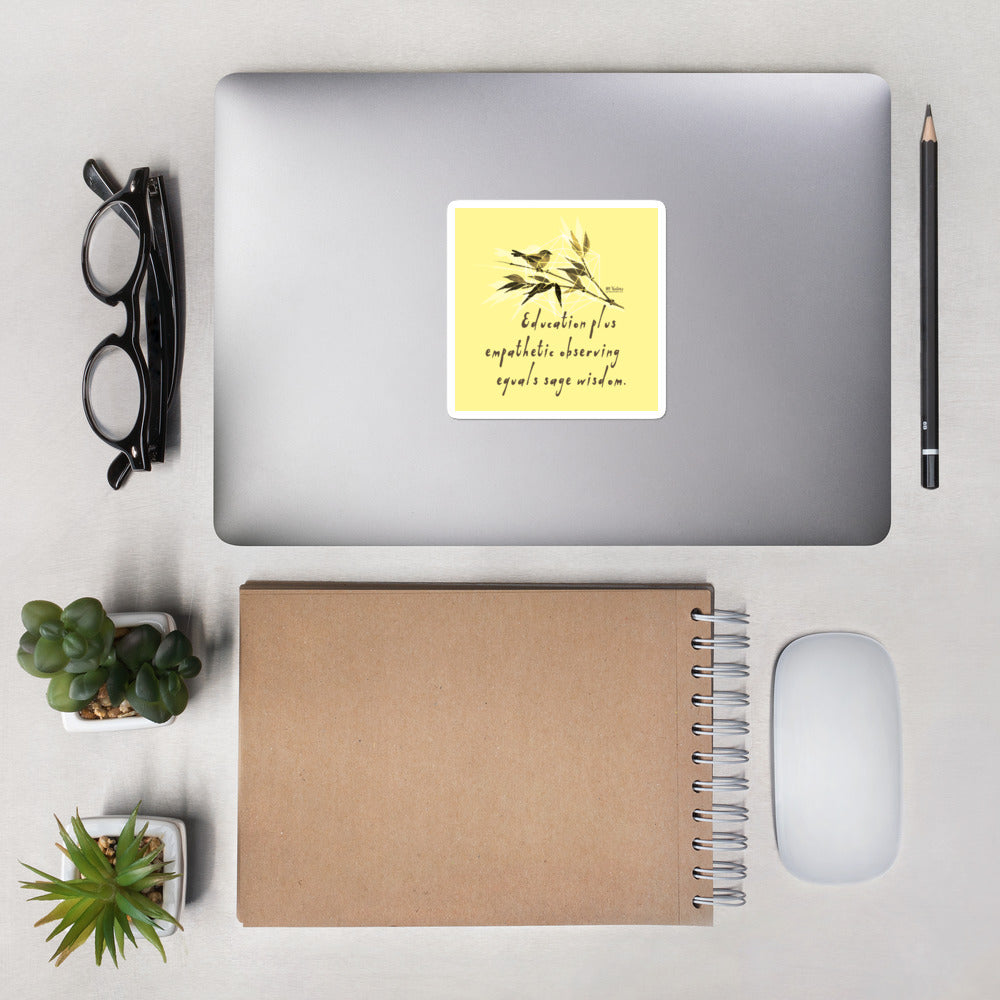 Sage Wisdom Haiku With Sparrow on Stickers