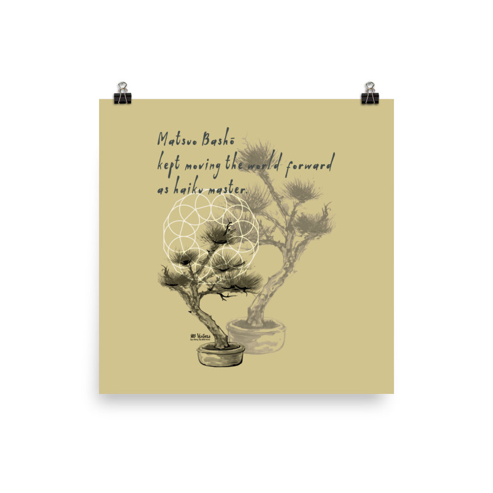 Matsuo Basho Haiku With Bonsai on Premium Luster Photo Paper Poster