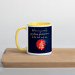 Believe To Win Haiku With Sun Tree on Ceramic Mug with Color Inside