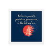 Believe To Win Haiku With Sun Tree on Premium Luster Photo Paper Poster - Framed