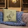Matsuo Basho Haiku With Bonsai on Premium Pillow