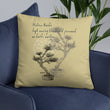 Matsuo Basho Haiku With Bonsai on Basic Pillow