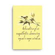 Sage Wisdom Haiku With Sparrow on Canvas Print