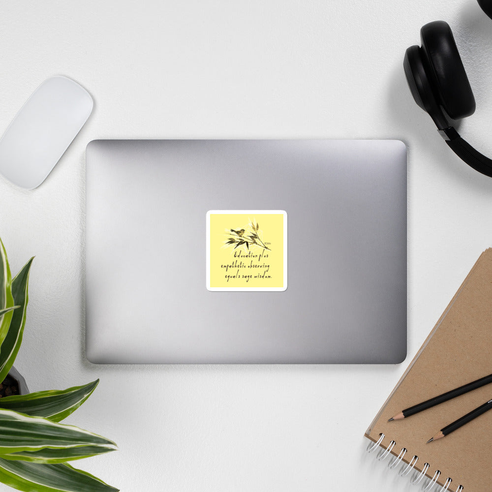 Sage Wisdom Haiku With Sparrow on Stickers