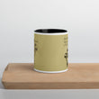 Matsuo Basho Haiku With Bonsai on Ceramic Mug with Color Inside
