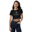 Binary Instructions To Keep Moving The World Forward With Venusian Earth In White on Women's Organic Crop Top