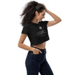 Binary Instructions To Keep Moving The World Forward With Venusian Earth In White on Women's Organic Crop Top
