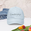 Leadership In Silver Embroidery On Pastel Baseball Cap