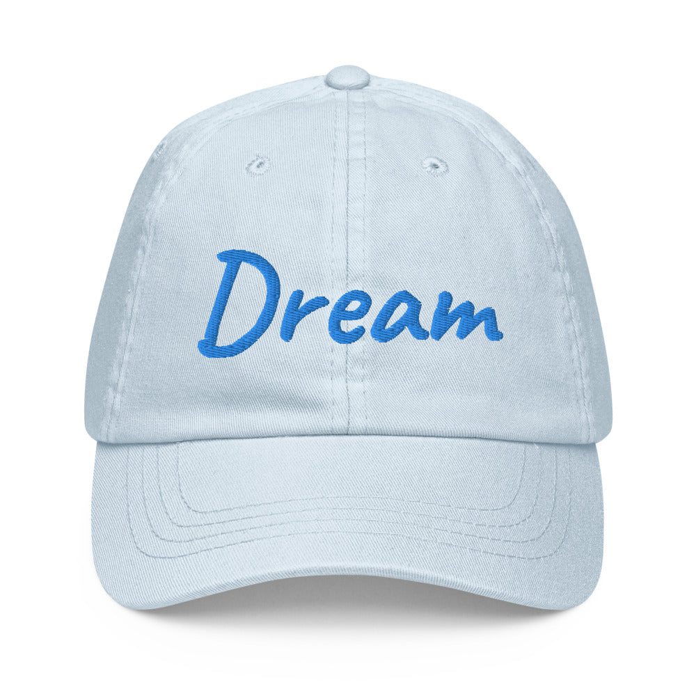 Dream In Sapphire Embroidery On Pastel Baseball Cap