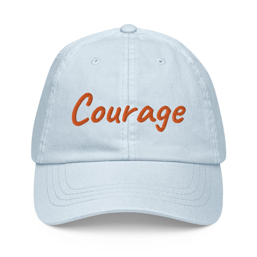 Courage In Amber Embroidery On Pastel Baseball Cap