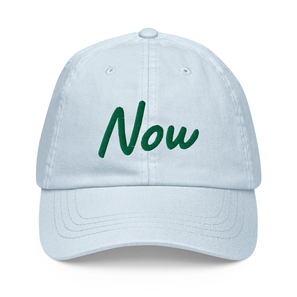 Now In Emerald Embroidery On Pastel Baseball Cap