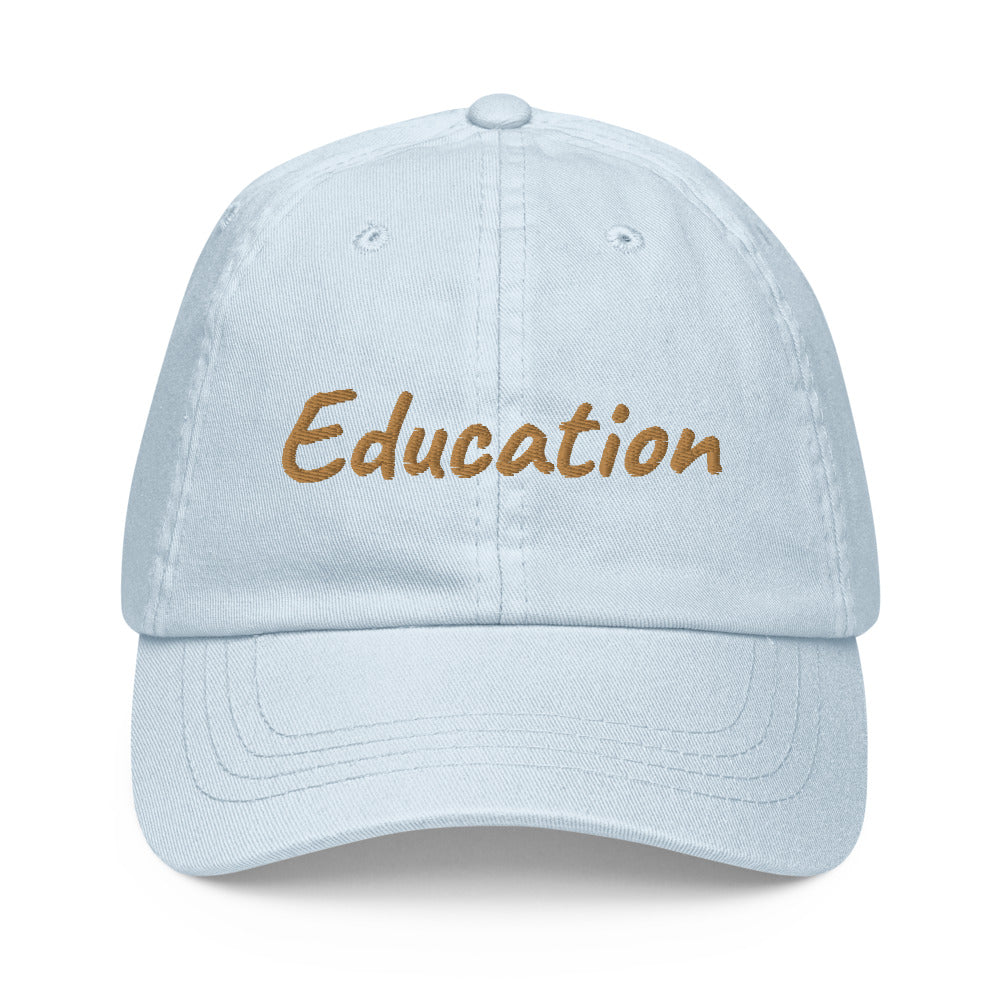 Education In Copper Embroidery On Pastel Baseball Cap