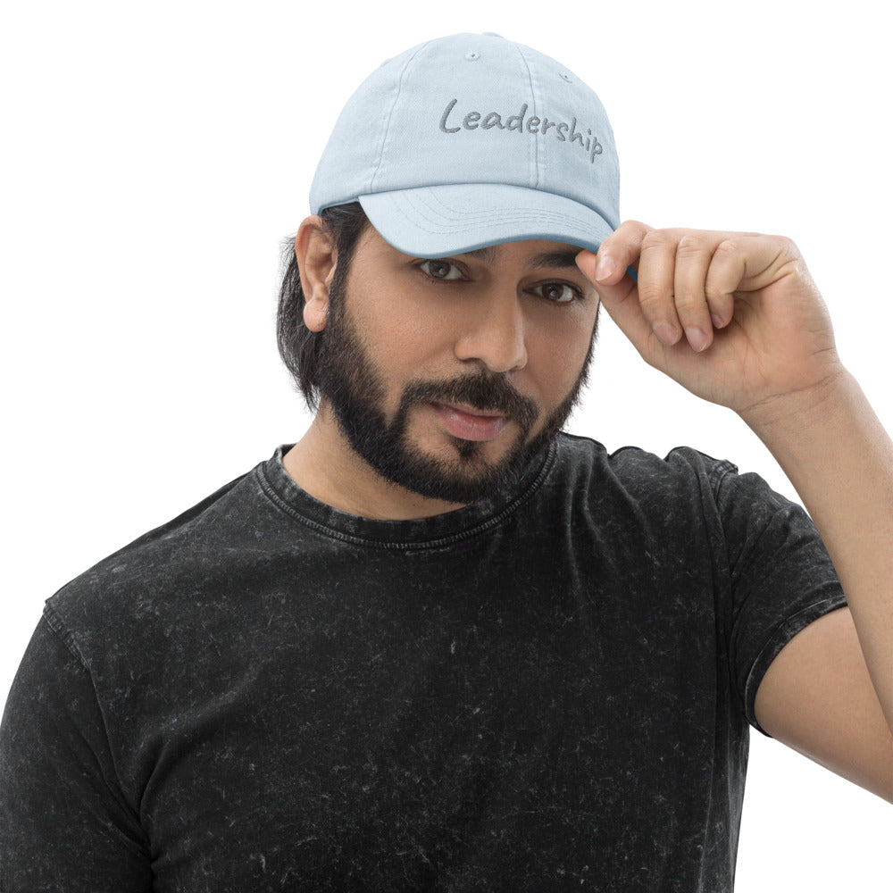 Leadership In Silver Embroidery On Pastel Baseball Cap
