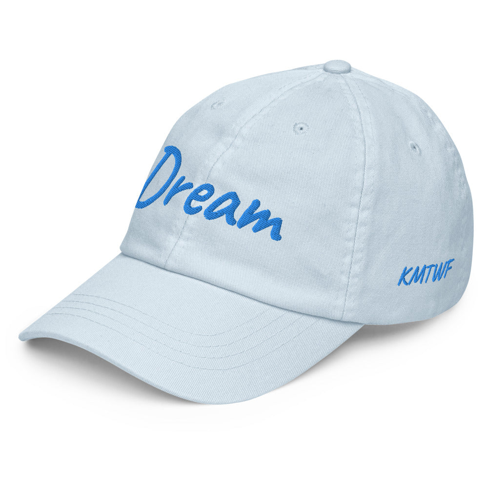 Dream In Sapphire Embroidery On Pastel Baseball Cap
