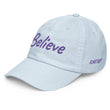 Believe In Amethyst Embroidery On Pastel Baseball Cap