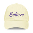 Believe In Amethyst Embroidery On Pastel Baseball Cap
