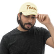 Team In Celluloid Embroidery On Pastel Baseball Cap