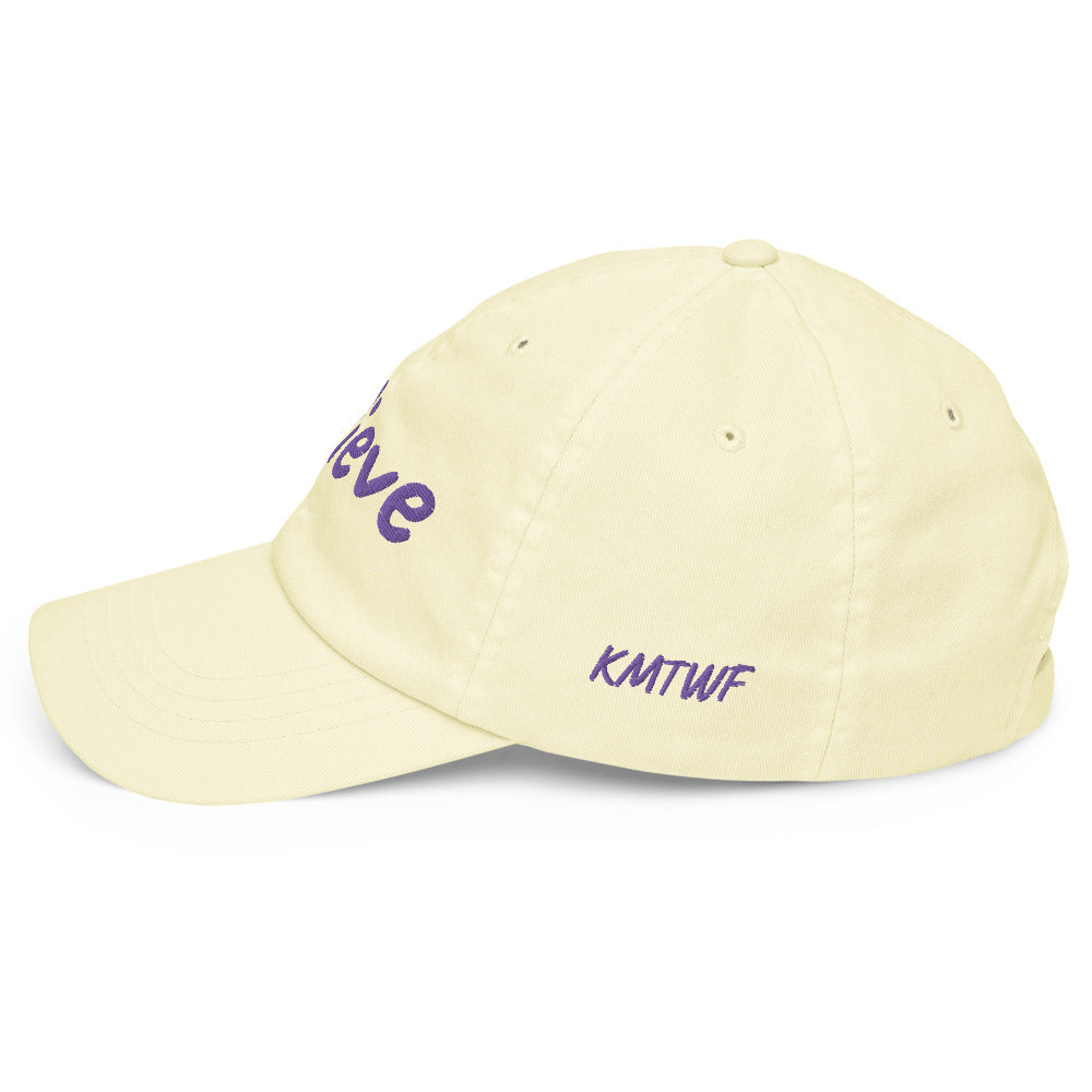 Believe In Amethyst Embroidery On Pastel Baseball Cap