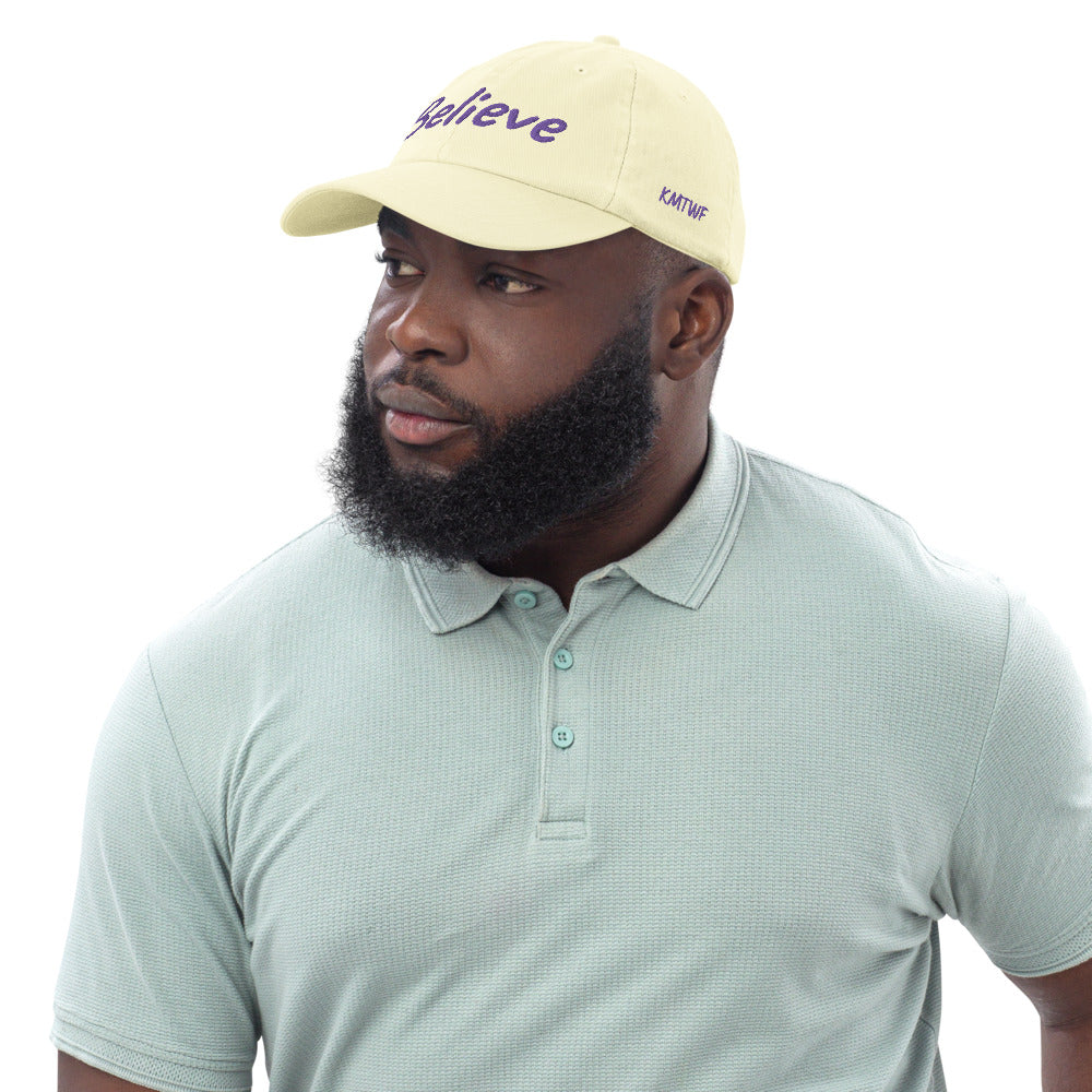Believe In Amethyst Embroidery On Pastel Baseball Cap