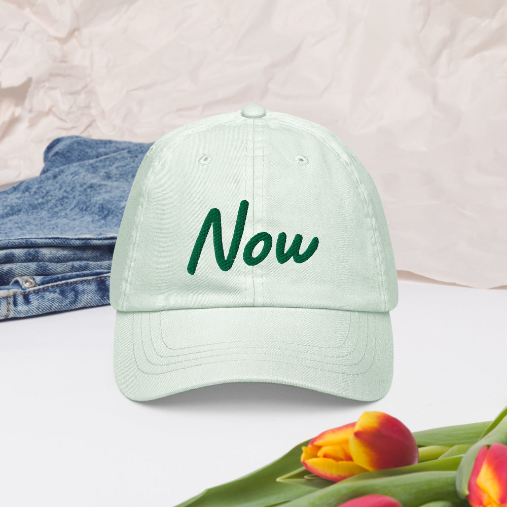 Now In Emerald Embroidery On Pastel Baseball Cap