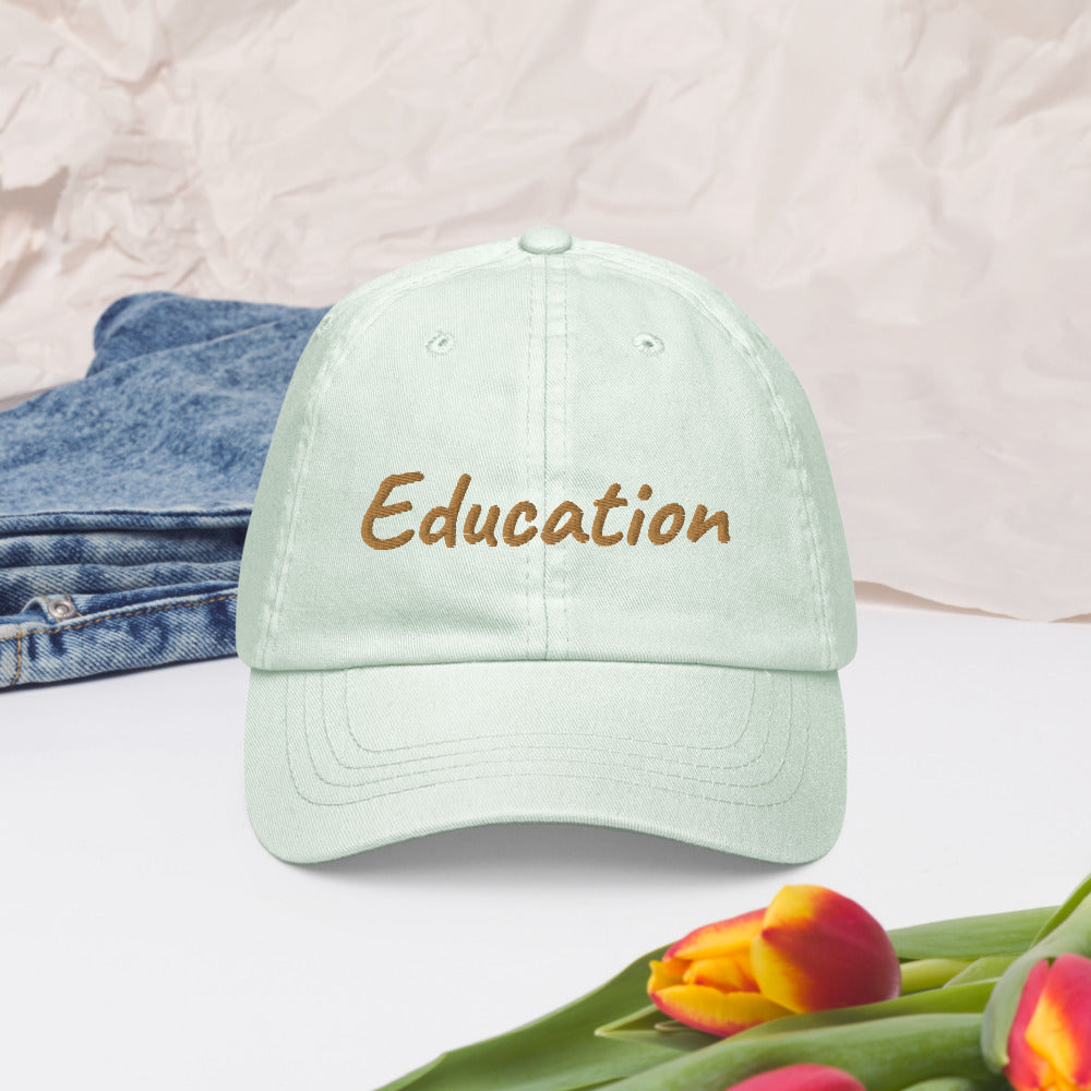 Education In Copper Embroidery On Pastel Baseball Cap