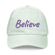 Believe In Amethyst Embroidery On Pastel Baseball Cap