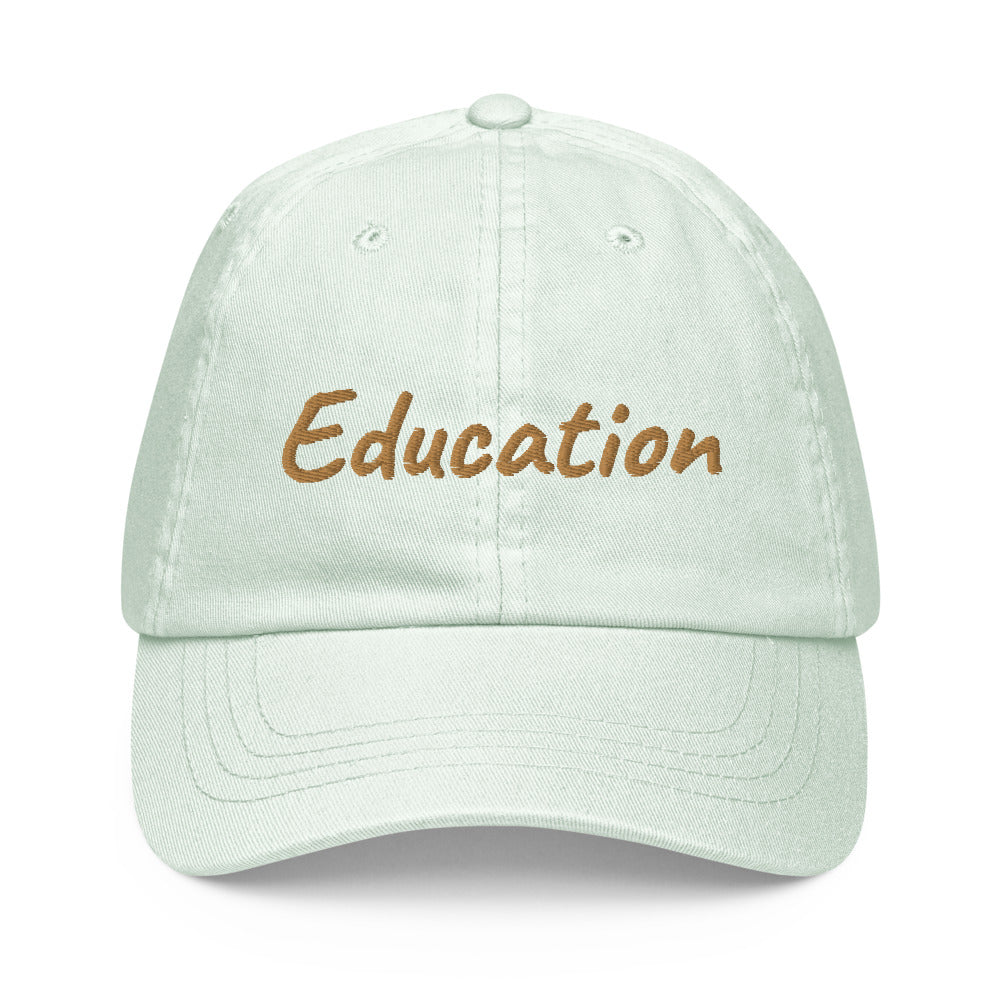 Education In Copper Embroidery On Pastel Baseball Cap