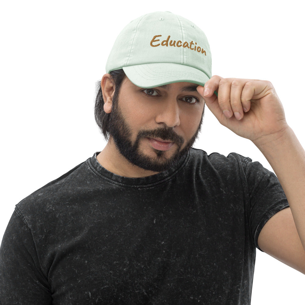 Education In Copper Embroidery On Pastel Baseball Cap