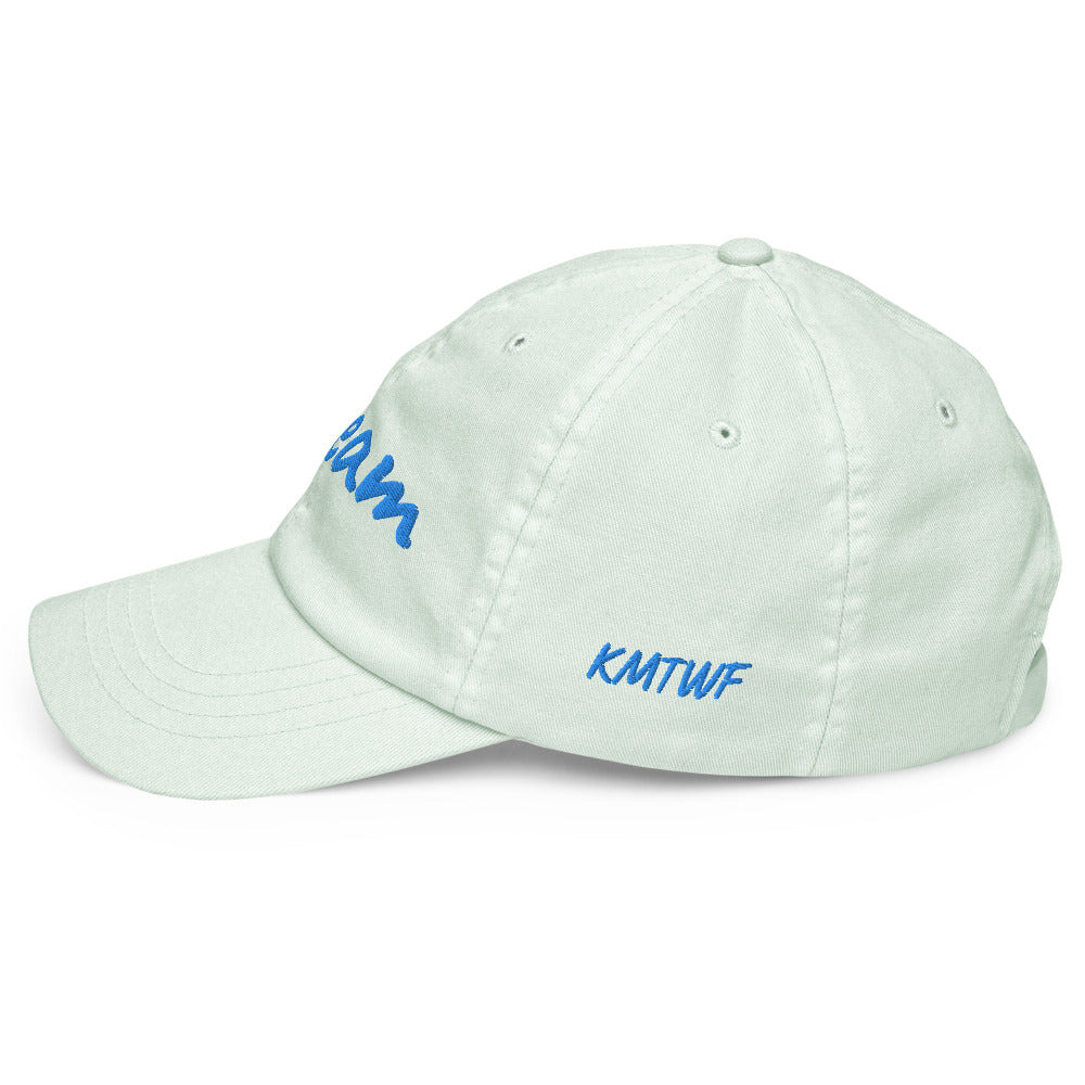 Dream In Sapphire Embroidery On Pastel Baseball Cap