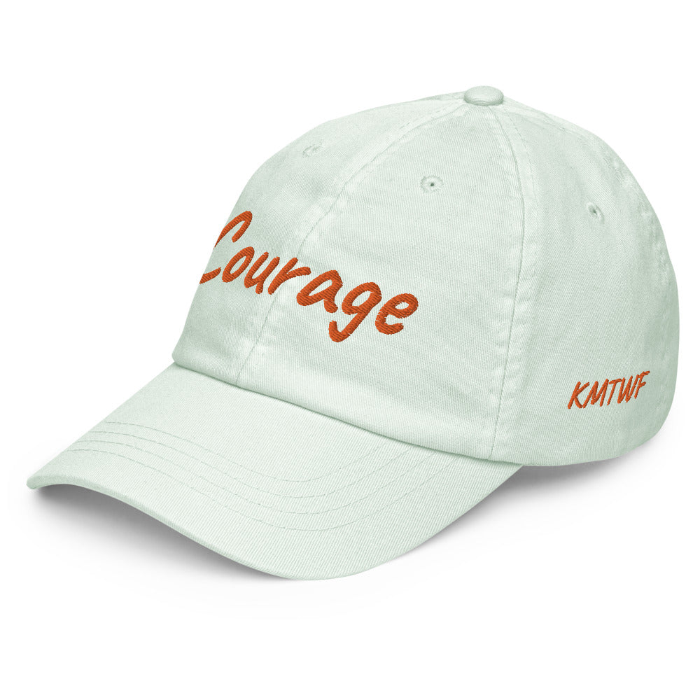 Courage In Amber Embroidery On Pastel Baseball Cap