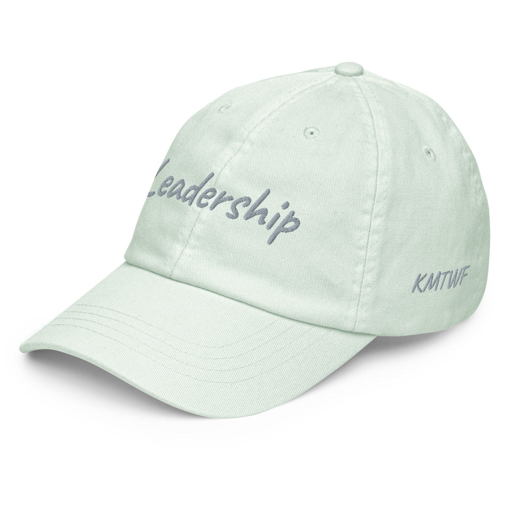 Leadership In Silver Embroidery On Pastel Baseball Cap