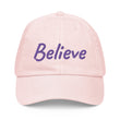 Believe In Amethyst Embroidery On Pastel Baseball Cap