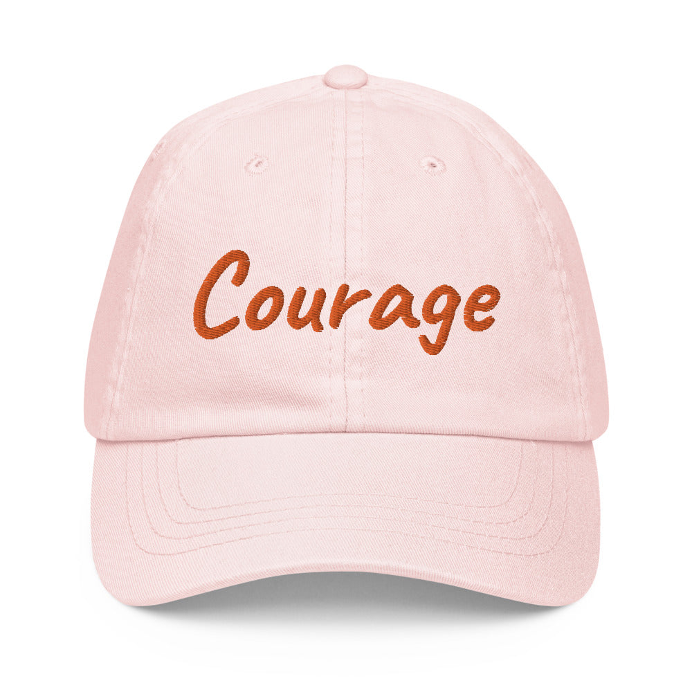 Courage In Amber Embroidery On Pastel Baseball Cap
