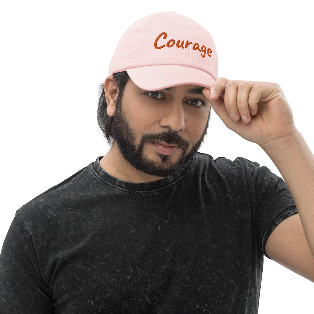 Courage In Amber Embroidery On Pastel Baseball Cap