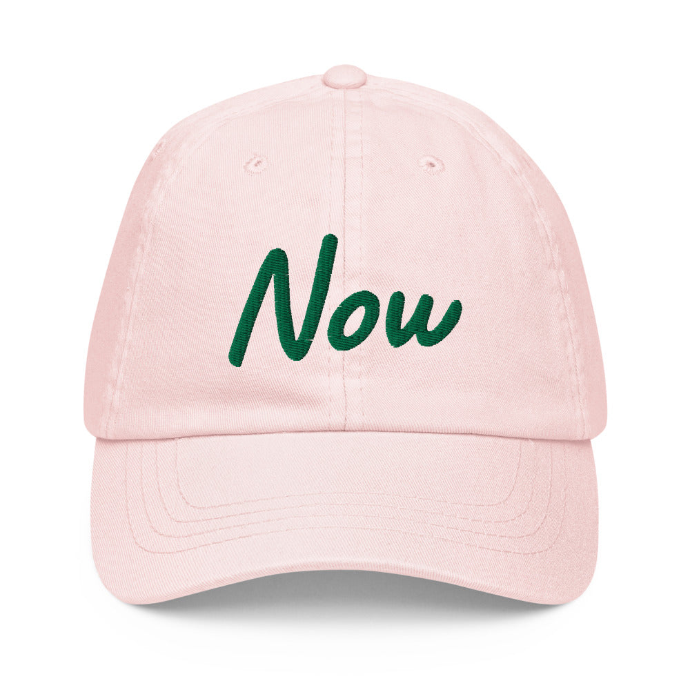 Now In Emerald Embroidery On Pastel Baseball Cap