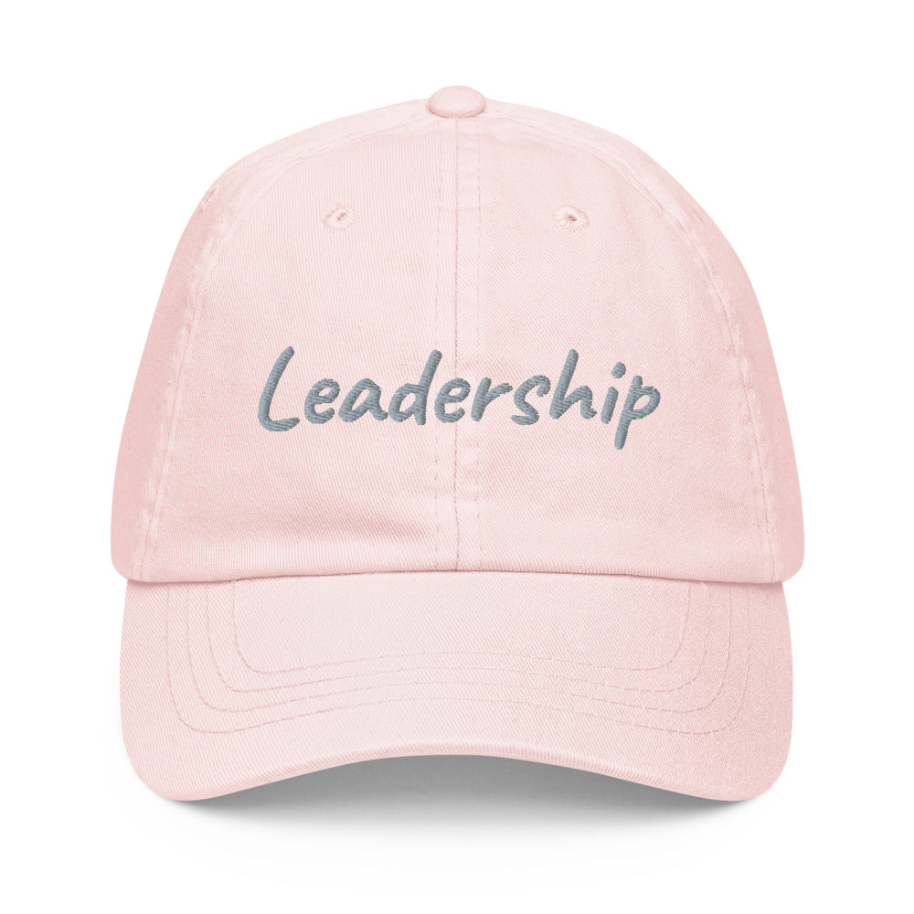 Leadership In Silver Embroidery On Pastel Baseball Cap