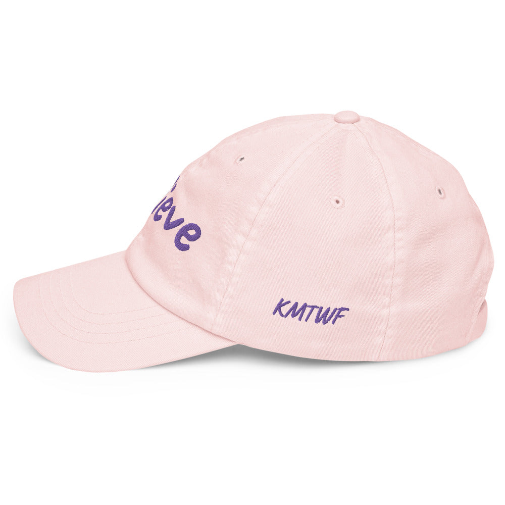 Believe In Amethyst Embroidery On Pastel Baseball Cap