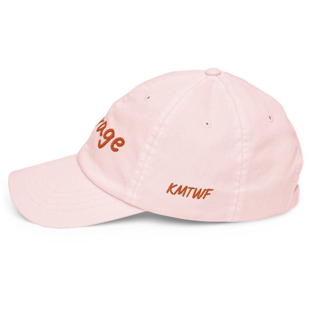 Courage In Amber Embroidery On Pastel Baseball Cap