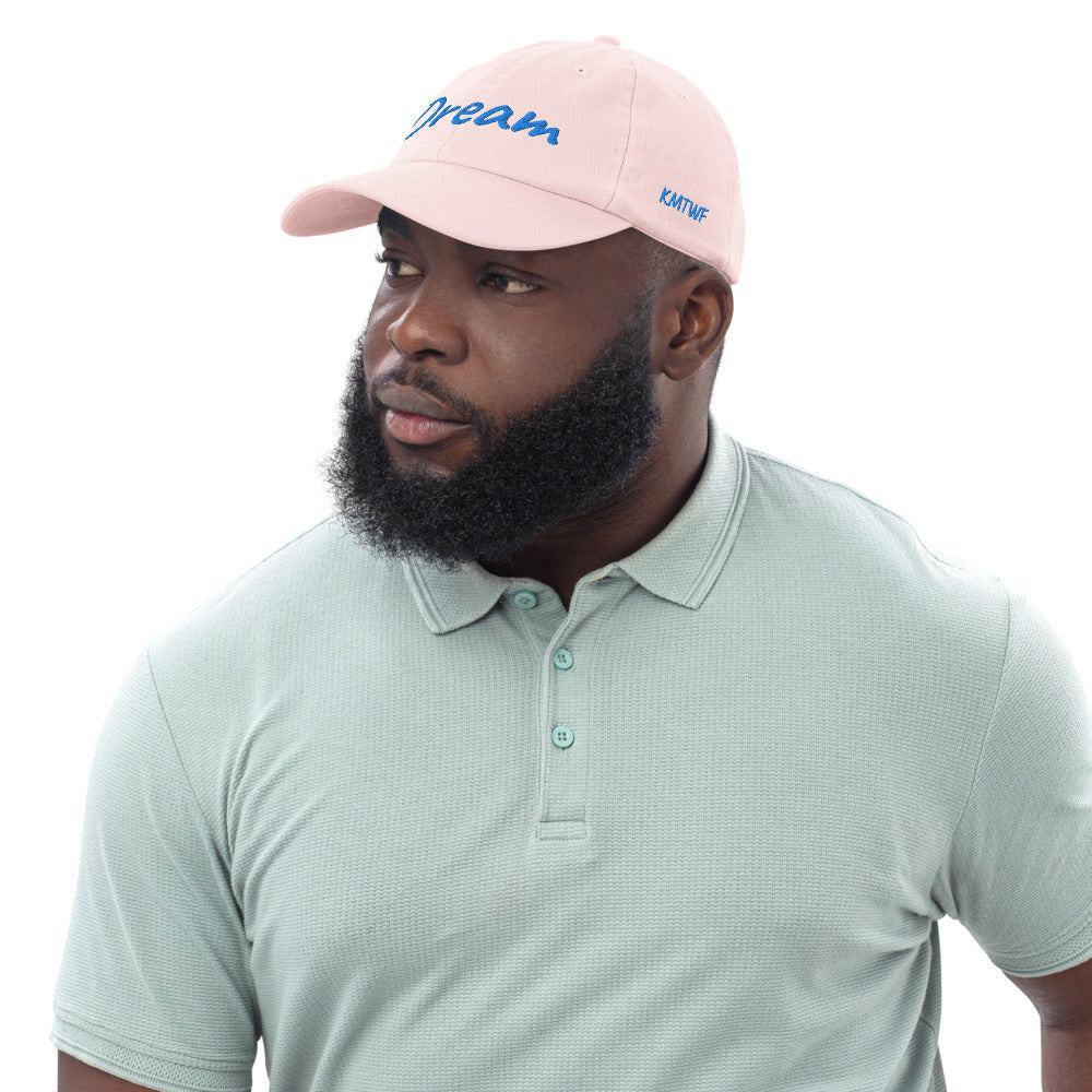 Dream In Sapphire Embroidery On Pastel Baseball Cap