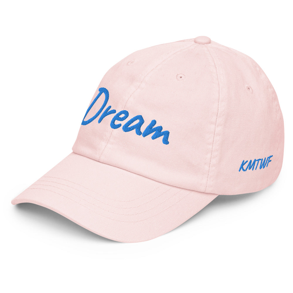 Dream In Sapphire Embroidery On Pastel Baseball Cap
