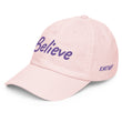 Believe In Amethyst Embroidery On Pastel Baseball Cap