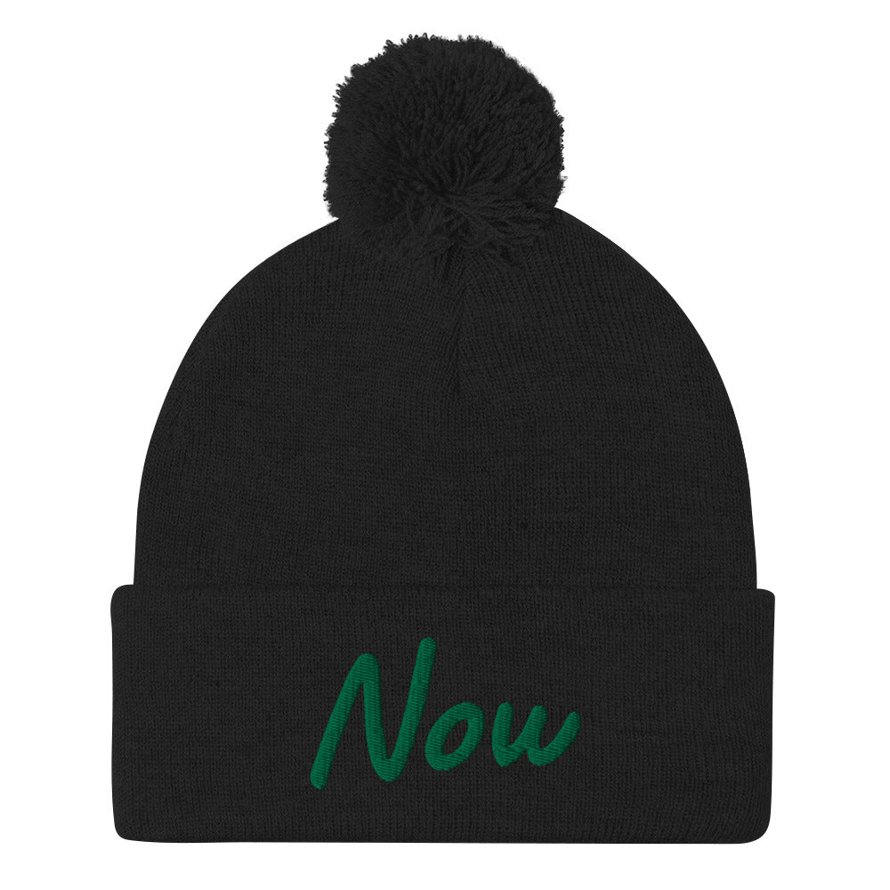 Now In Emerald Embroidery On Pom Pom Beanie