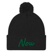 Now In Emerald Embroidery On Pom Pom Beanie